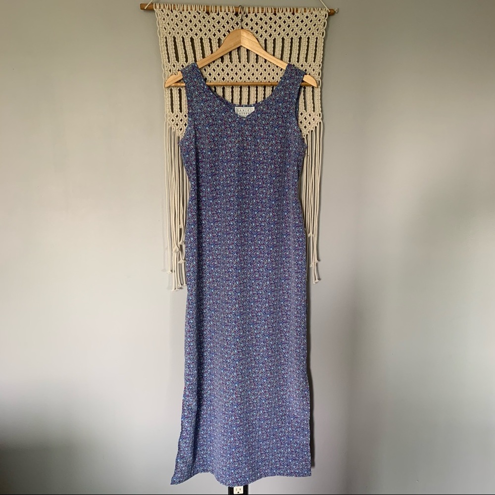 Vintage Daniel Laurent Micro Floral Tie Back Dress